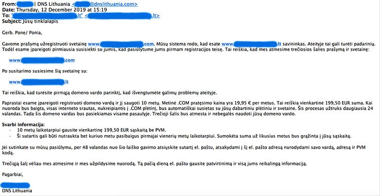 DNS Lithuania email DNS Lithuania email