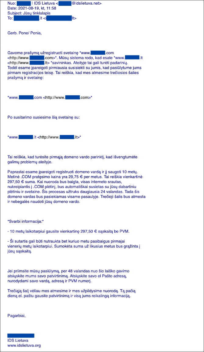 IDS Lietuva email IDS Lietuva email