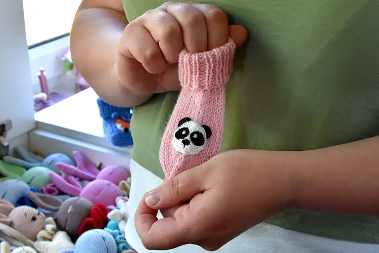 Silvijas Paskunigienė's hand-knitted baby socks Silvijas Paskunigienė's hand-knitted baby socks
